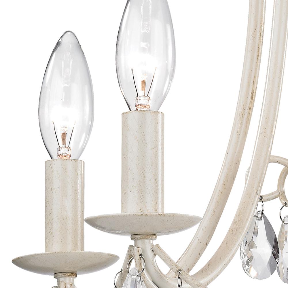 Mini Chandelier In Antique Cream And Clear. Picture 2
