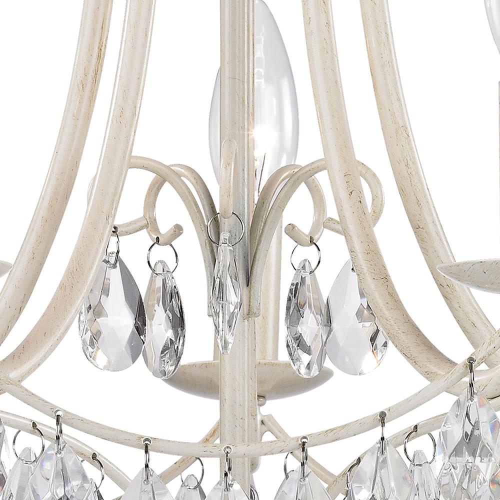 Mini Chandelier In Antique Cream And Clear. Picture 4