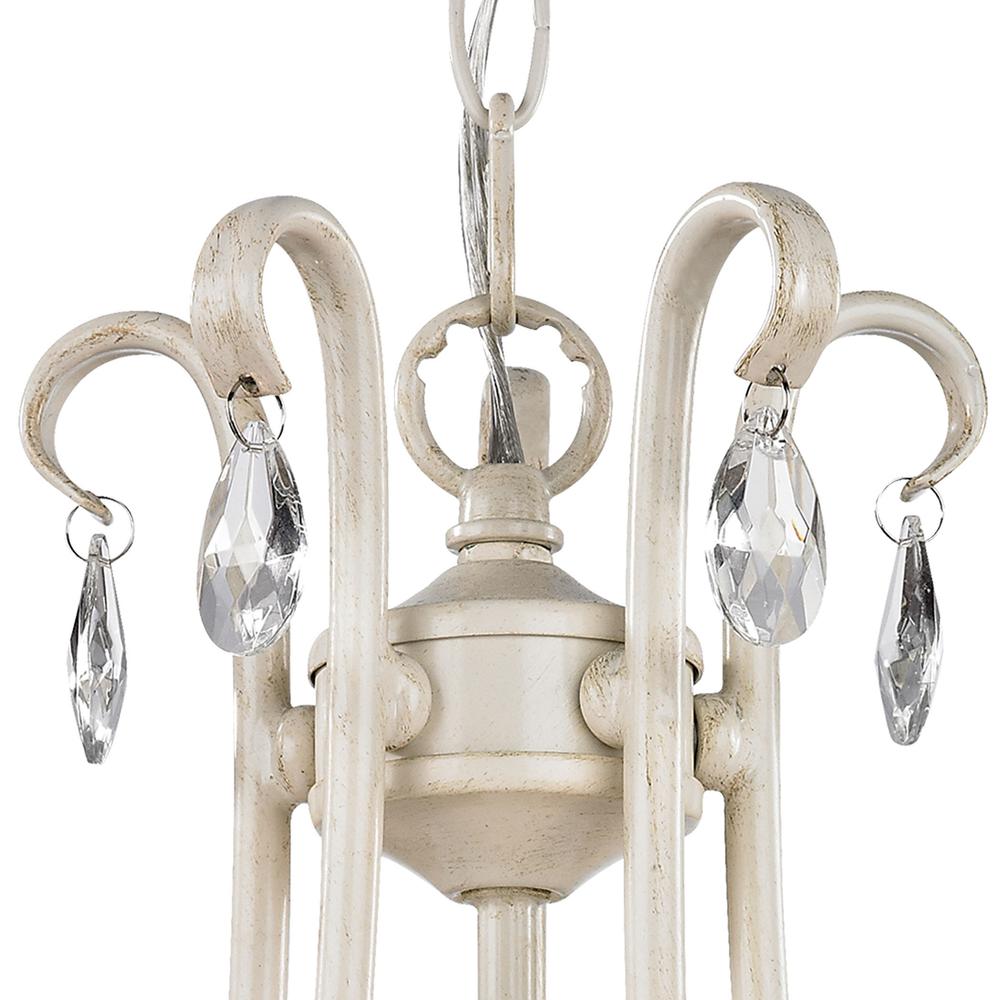 Mini Chandelier In Antique Cream And Clear. Picture 5