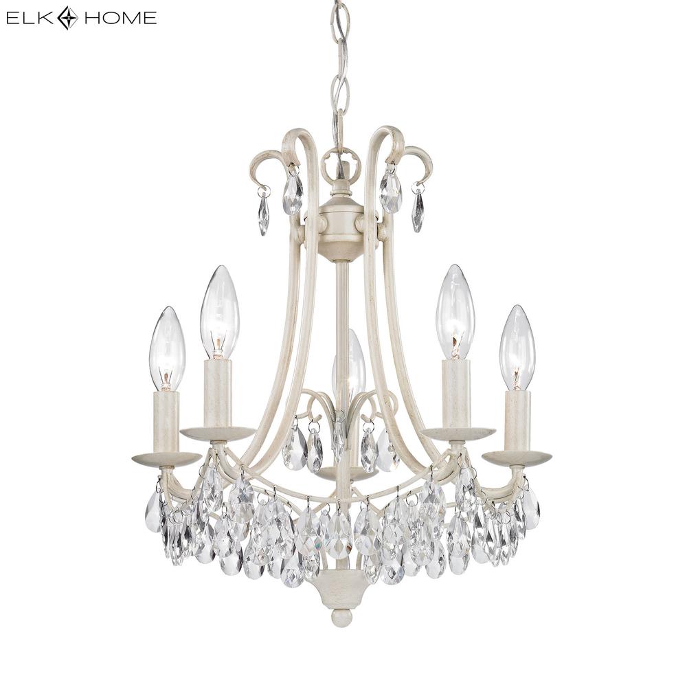 Mini Chandelier In Antique Cream And Clear. Picture 7