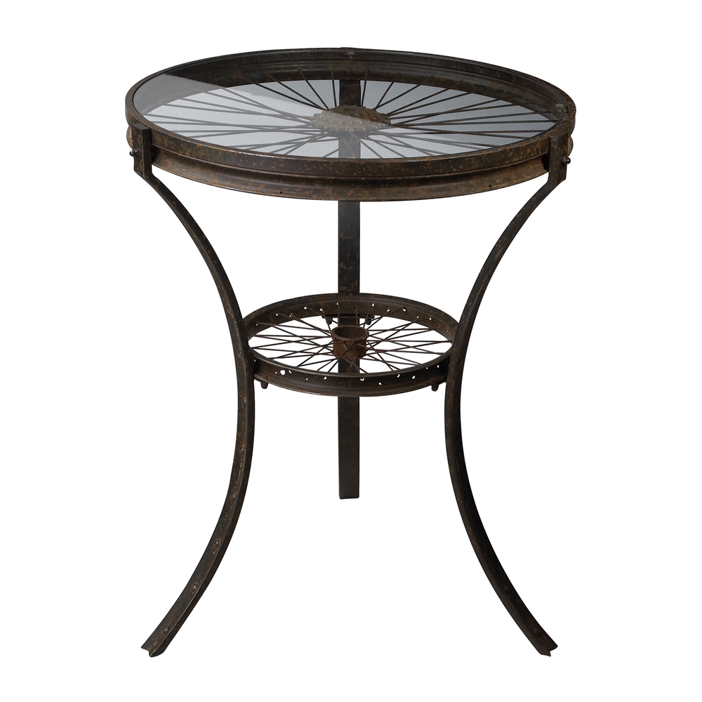 Railroad Industrial Style Side Table. Picture 1