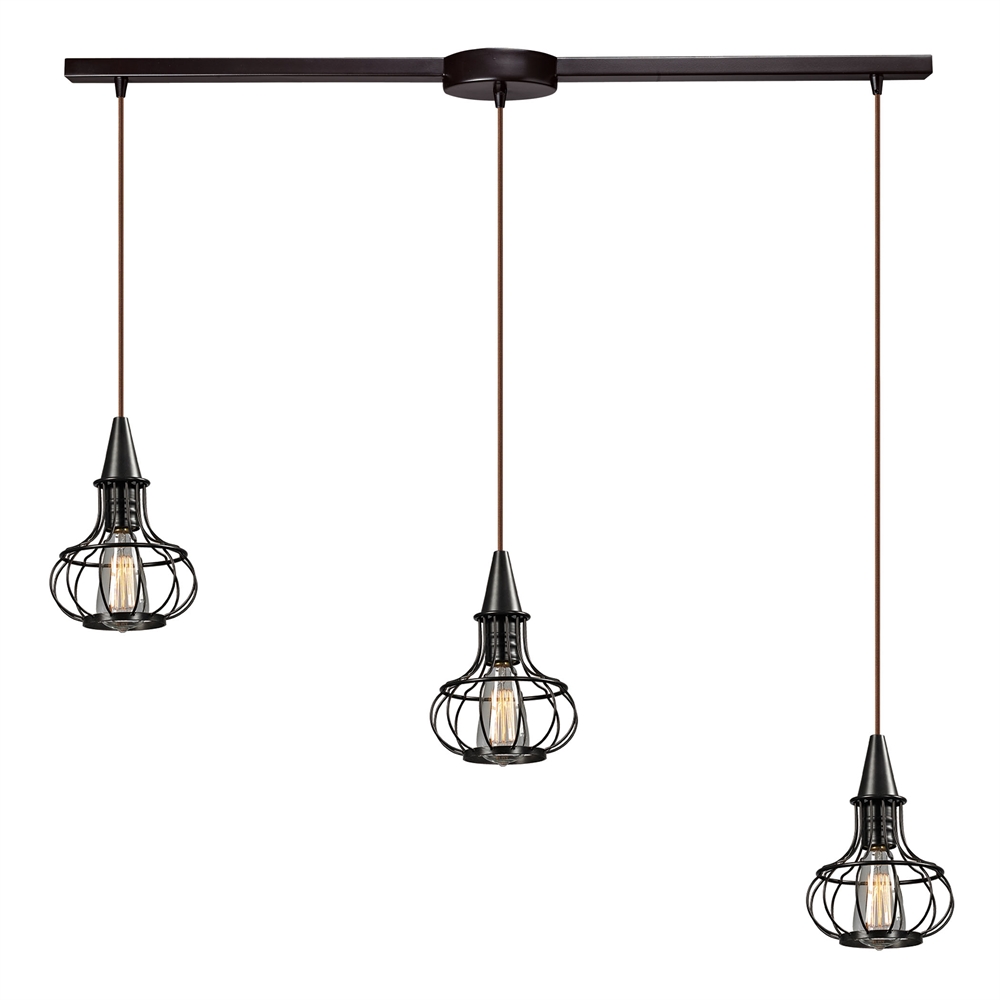 Yardley 3 Light Pendant In Oil Rubbed Bronze, 14191 3L. The main picture.