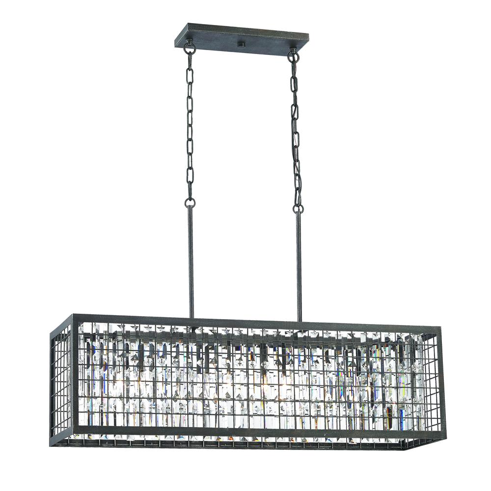 Nadina 4 Light Chandelier In Silverdust Iron. Picture 1