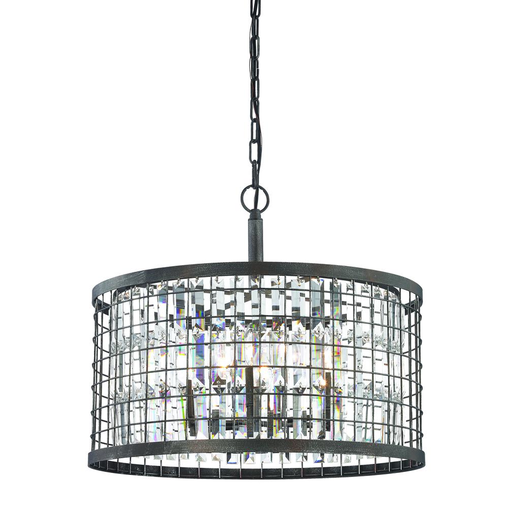 Nadina 6 Light Chandelier In Silverdust Iron. Picture 1