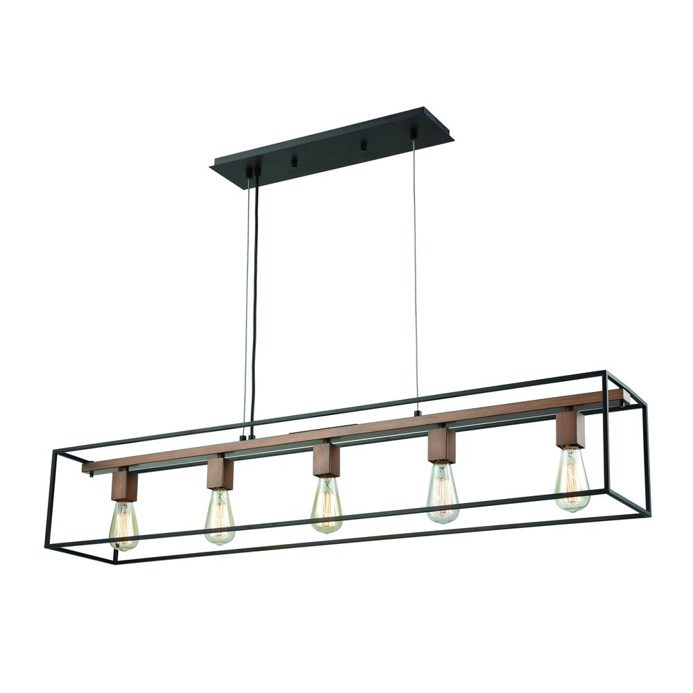 Rigby 5 Light Chandelier In Oil Rubbed Bronze And Tarnished Brass. Picture 1