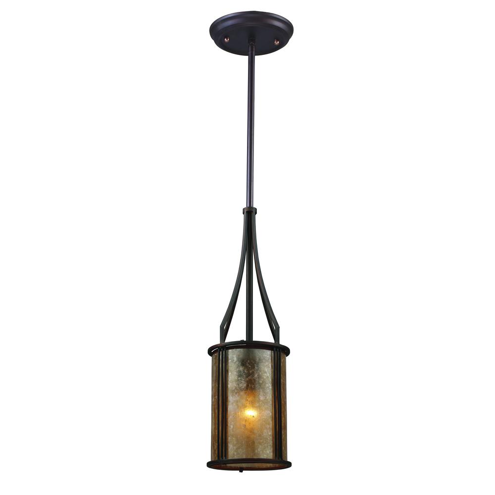 Barringer 1 Light Pendant And Tan Mica. Picture 1