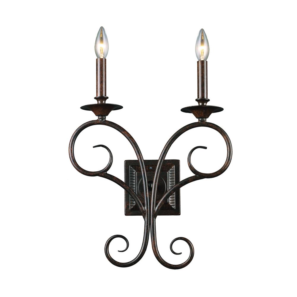 Gloucester 2 Light Wall Sconce In Weathered Bronze. Picture 1