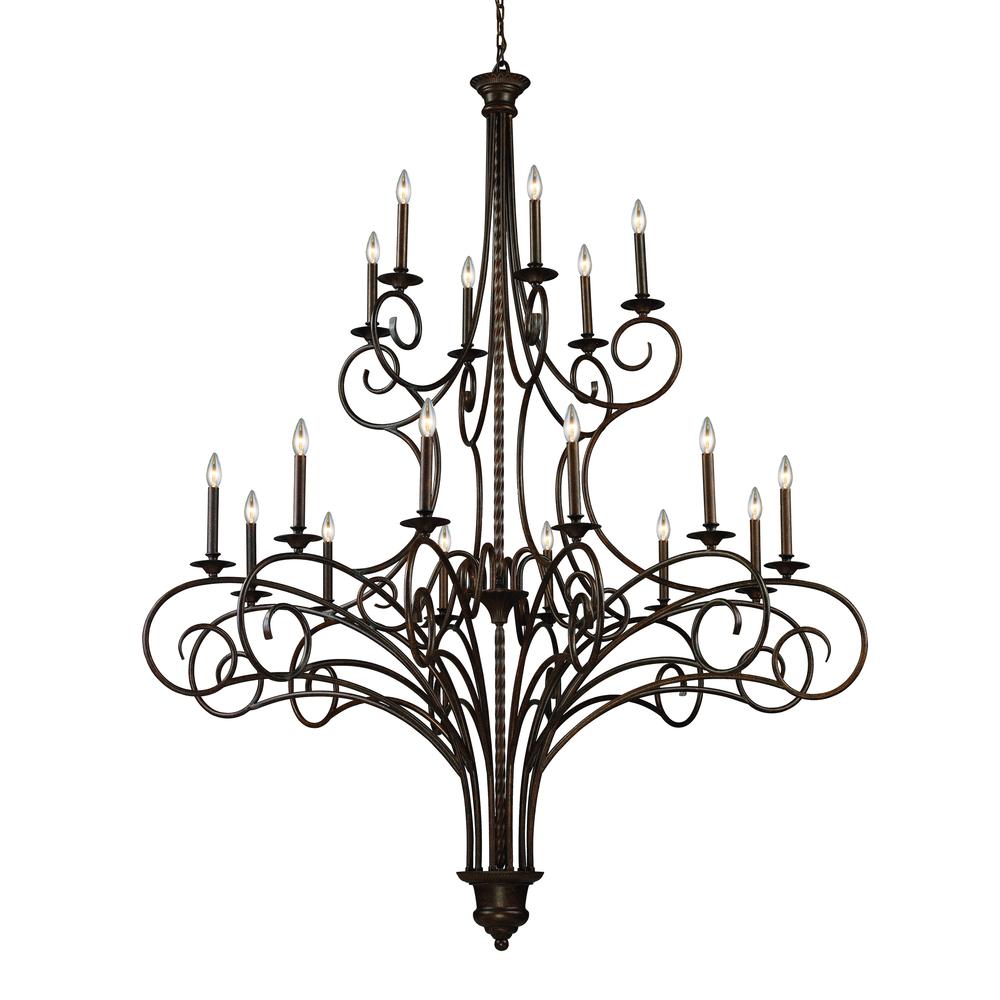 Gloucester 18 Light Chandelier In Weathered Bronze. Picture 1