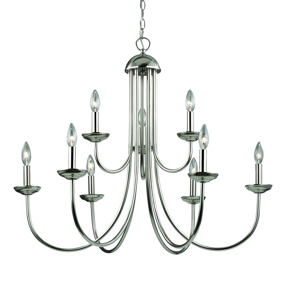 Williamsport 9 Light Chandelier In Brushed Nickel. The main picture.