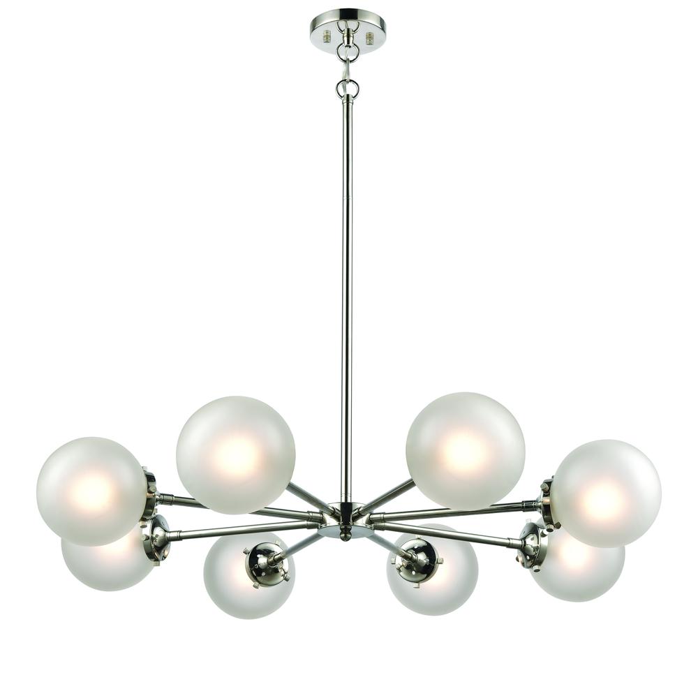 Boudreaux 36'' Wide 8-Light Chandelier - Polished Nickel. The main picture.