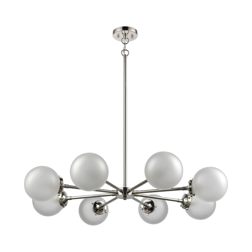 Boudreaux 36'' Wide 8-Light Chandelier - Polished Nickel. Picture 2