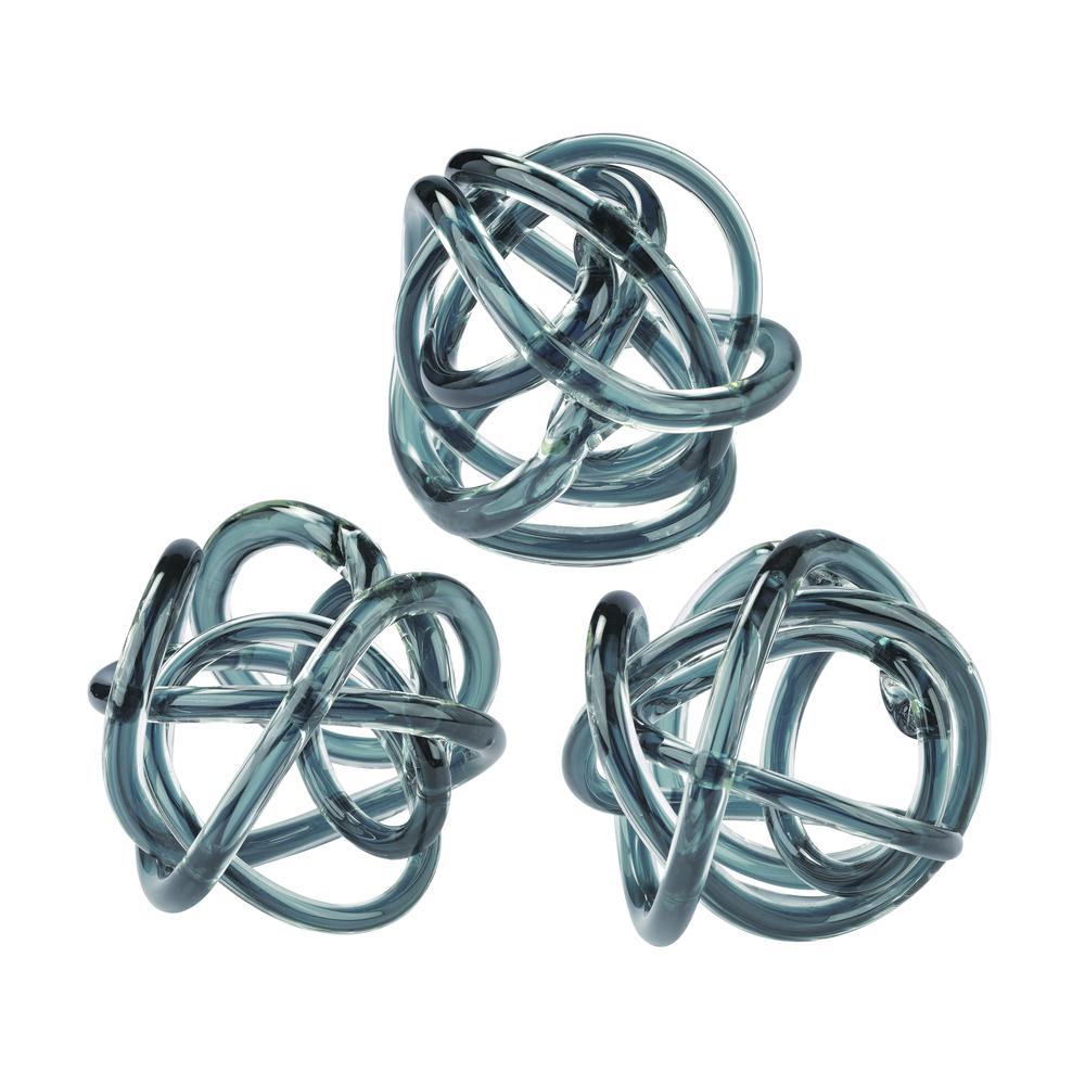 Grey Glass Knots - Set of 3. The main picture.