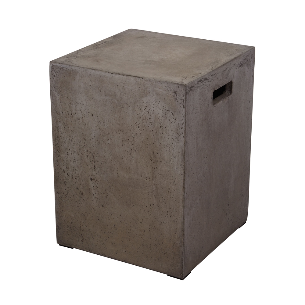Cubo Square Handled Concrete Stool. Picture 1