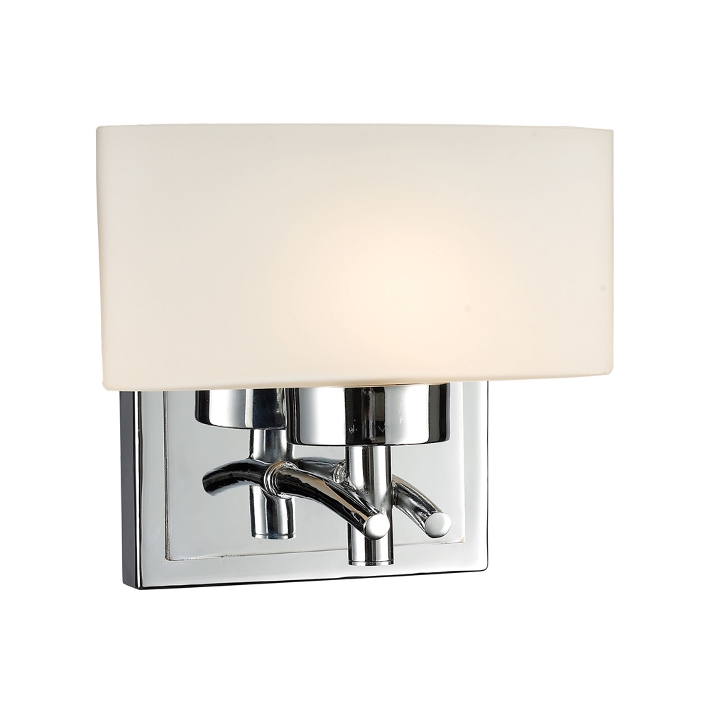 Eastbrook 1 Light Wall Sconce In Polished Chrome And Opal White Glass. Picture 1