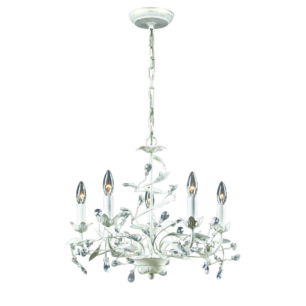 Circeo 5 Light Chandelier In Antique White. The main picture.