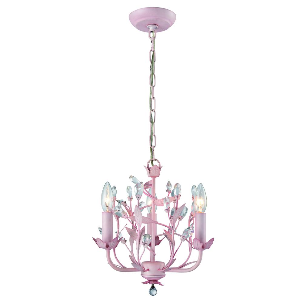 Circeo 3 Light Chandelier In Light Pink. The main picture.