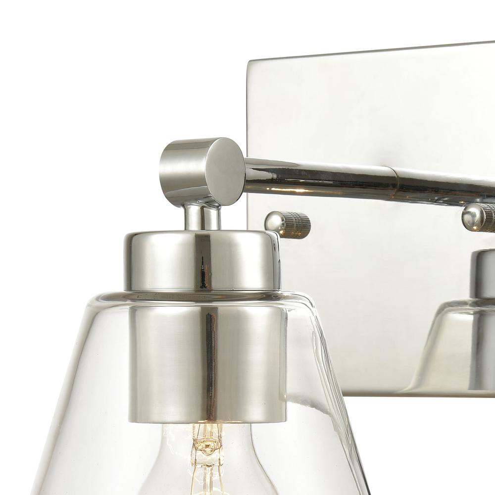 East Point 1-Light Vanity Light in Polished Chrome with Clear Glass. Picture 2