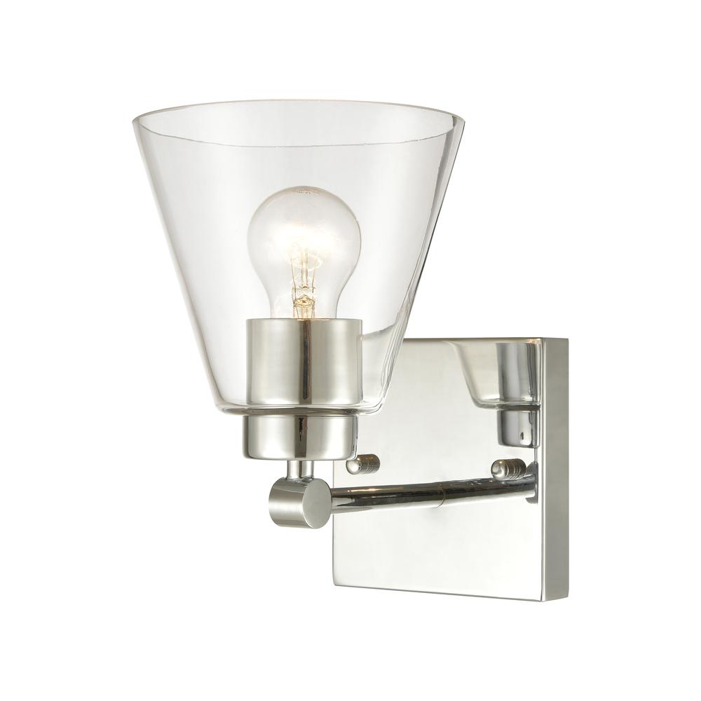 East Point 1-Light Vanity Light in Polished Chrome with Clear Glass. Picture 3