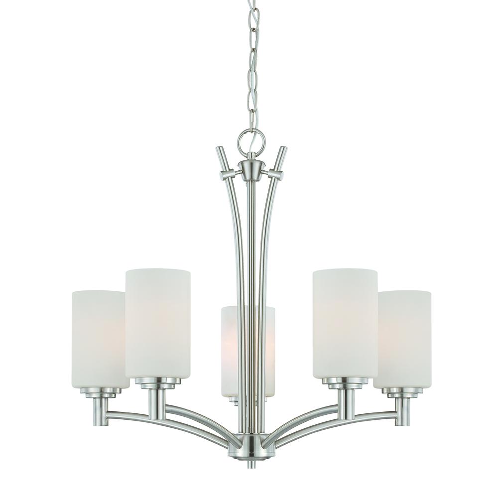 Pittman 24'' Wide 5-Light Chandelier - Brushed Nickel. Picture 1