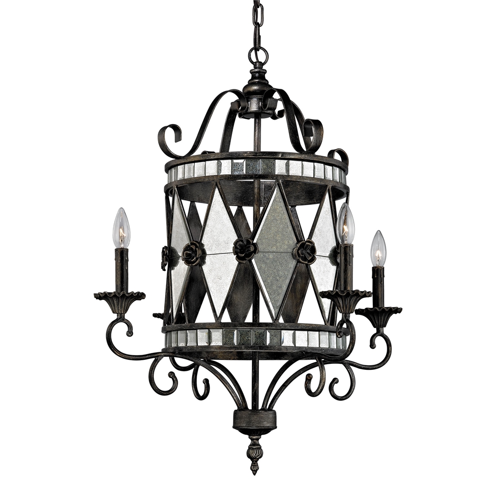 Mariana 4 Light Chandelier In Blackened Silver. The main picture.