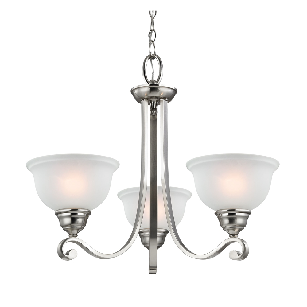 Hamilton 3 Light Chandelier In Brushed Nickel. The main picture.