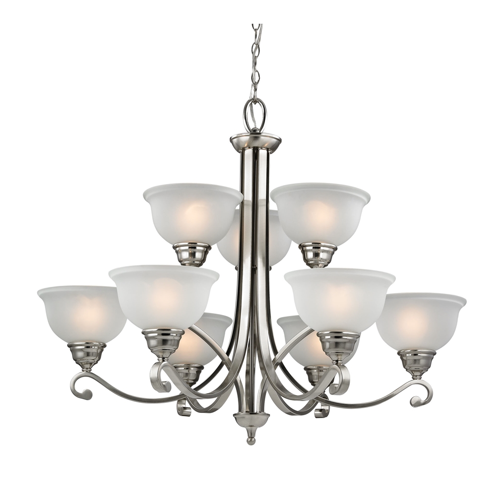 Hamilton 9 Light Chandelier In Brushed Nickel. The main picture.