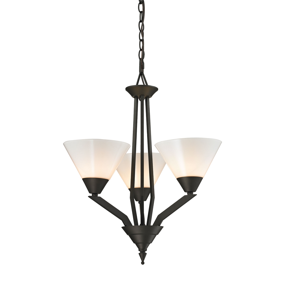 Tribecca 3 Light Chandelier In Oil Rubbed Bronze. Picture 1