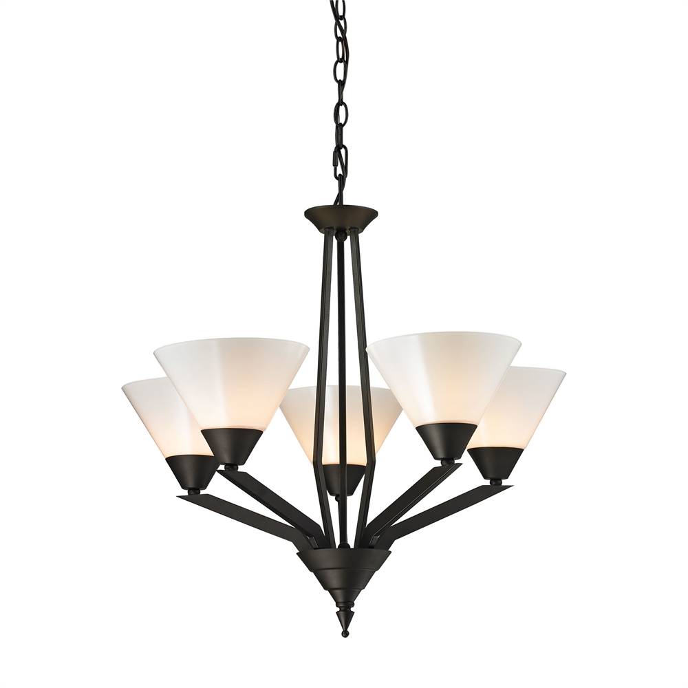 Tribecca 5 Light Chandelier In Oil Rubbed Bronze. The main picture.