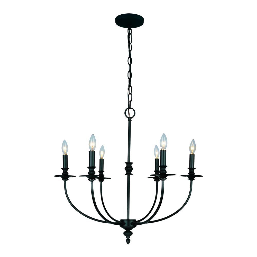 Hartford 6 Light Chandelier In Oil Rubbed Finish. The main picture.
