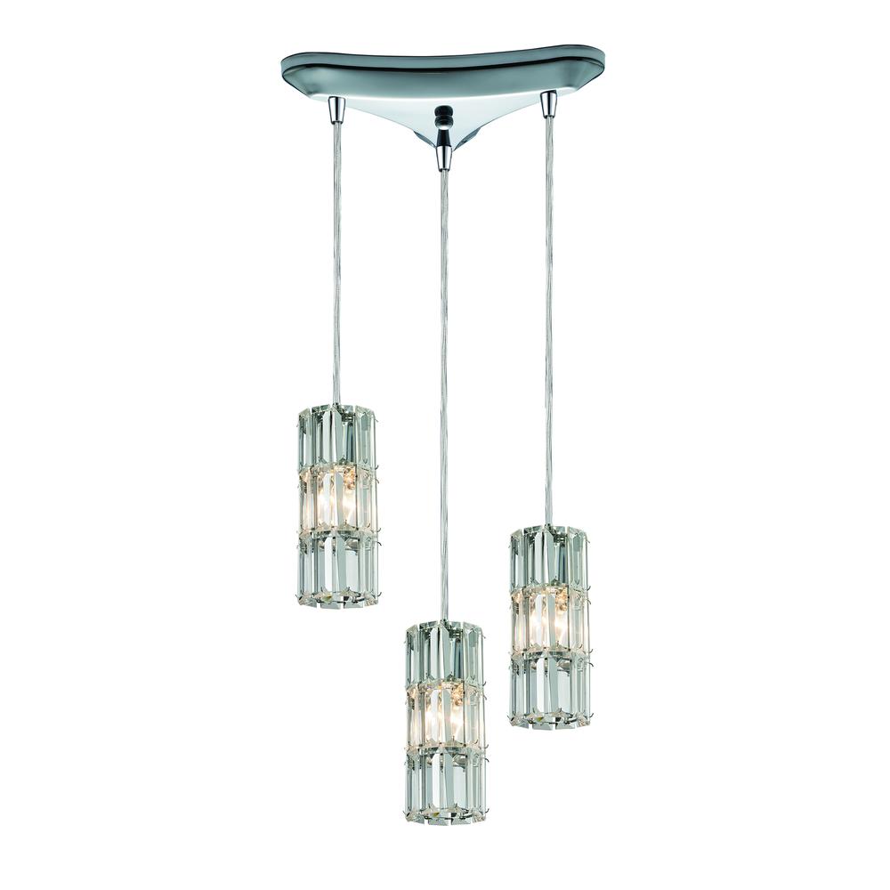Cynthia 3 Light Pendant In Polished Chrome And Clear K9 Crystal, 31486 3. The main picture.