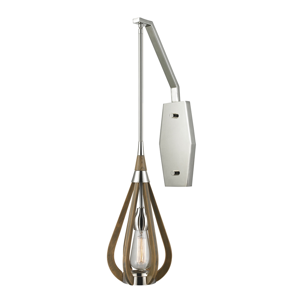 Janette 1 Light Pendant In Polished Nickel And Chestnut, 31550 1. The main picture.
