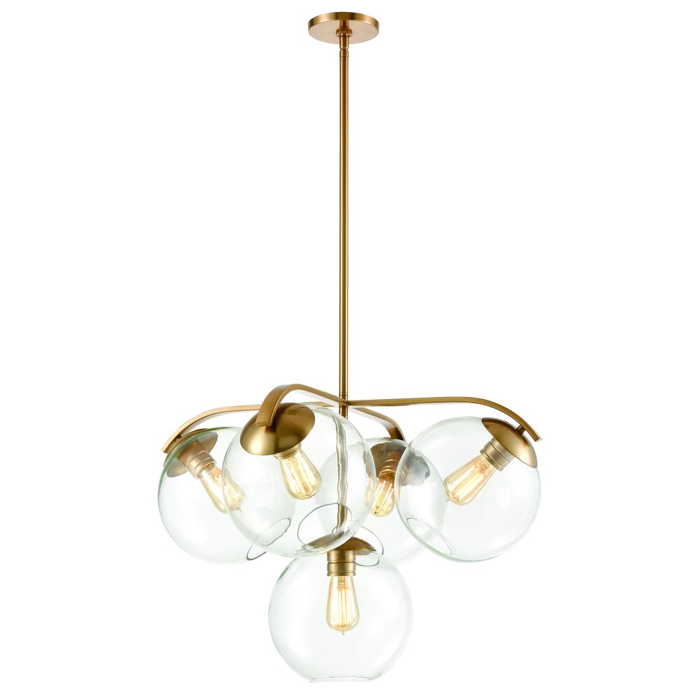 Collective 28'' Wide 5-Light Chandelier - Satin Brass. The main picture.