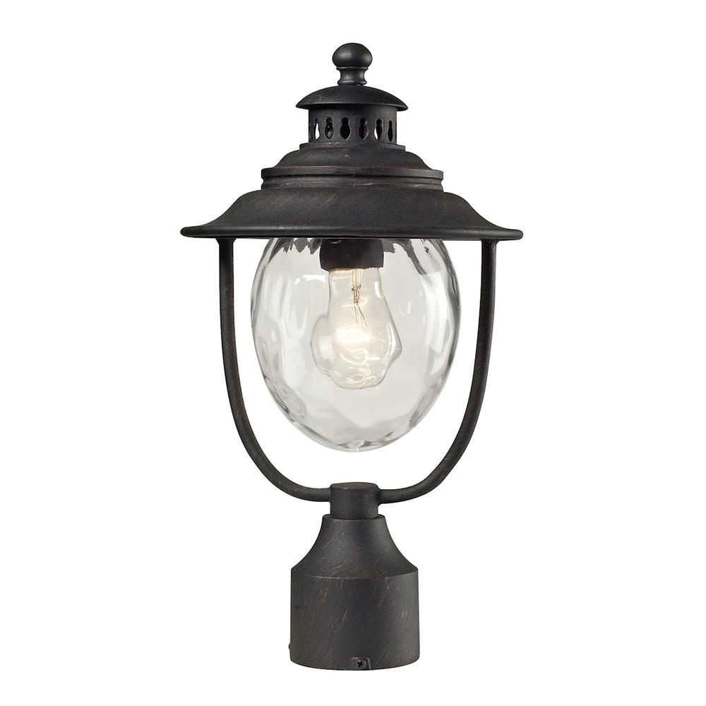 Searsport 1 Light Outdoor Post Lamp In Weathered Charcoal. Picture 1