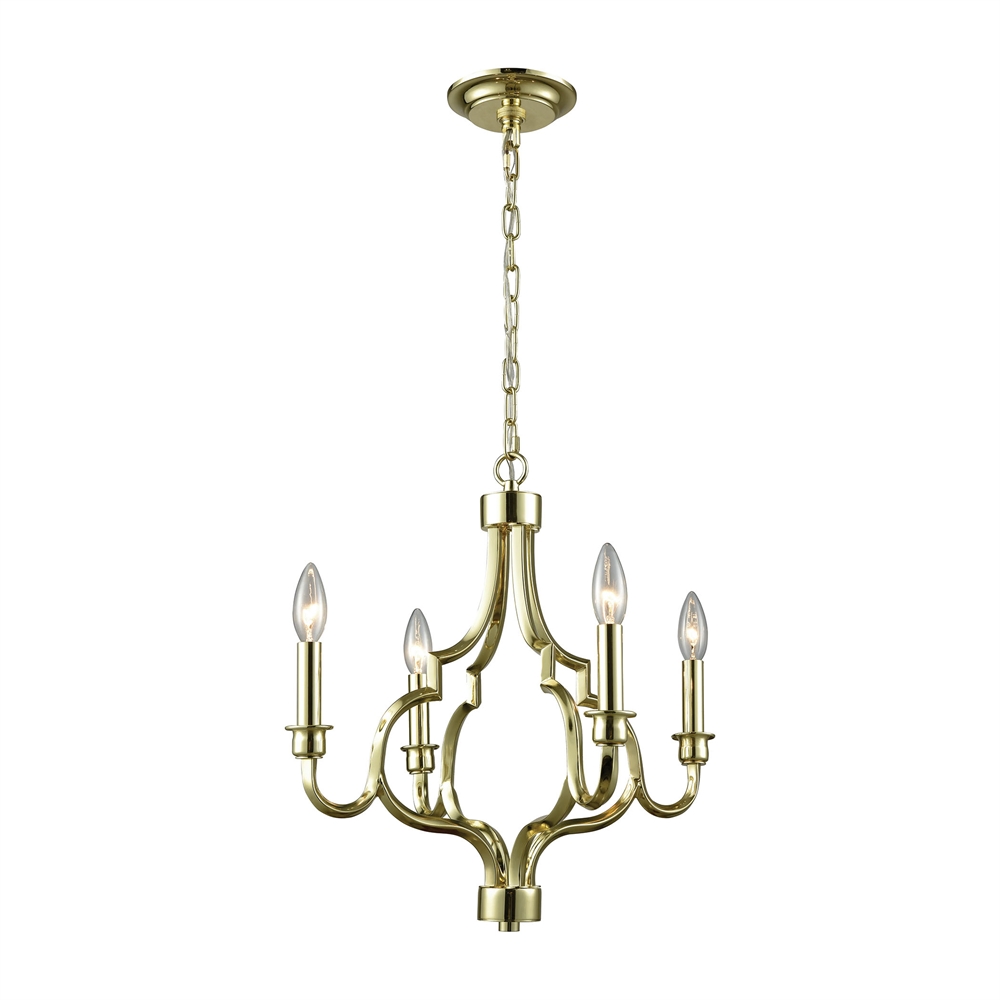 Livonia 4 Light Chandelier In Polished Gold. Picture 1