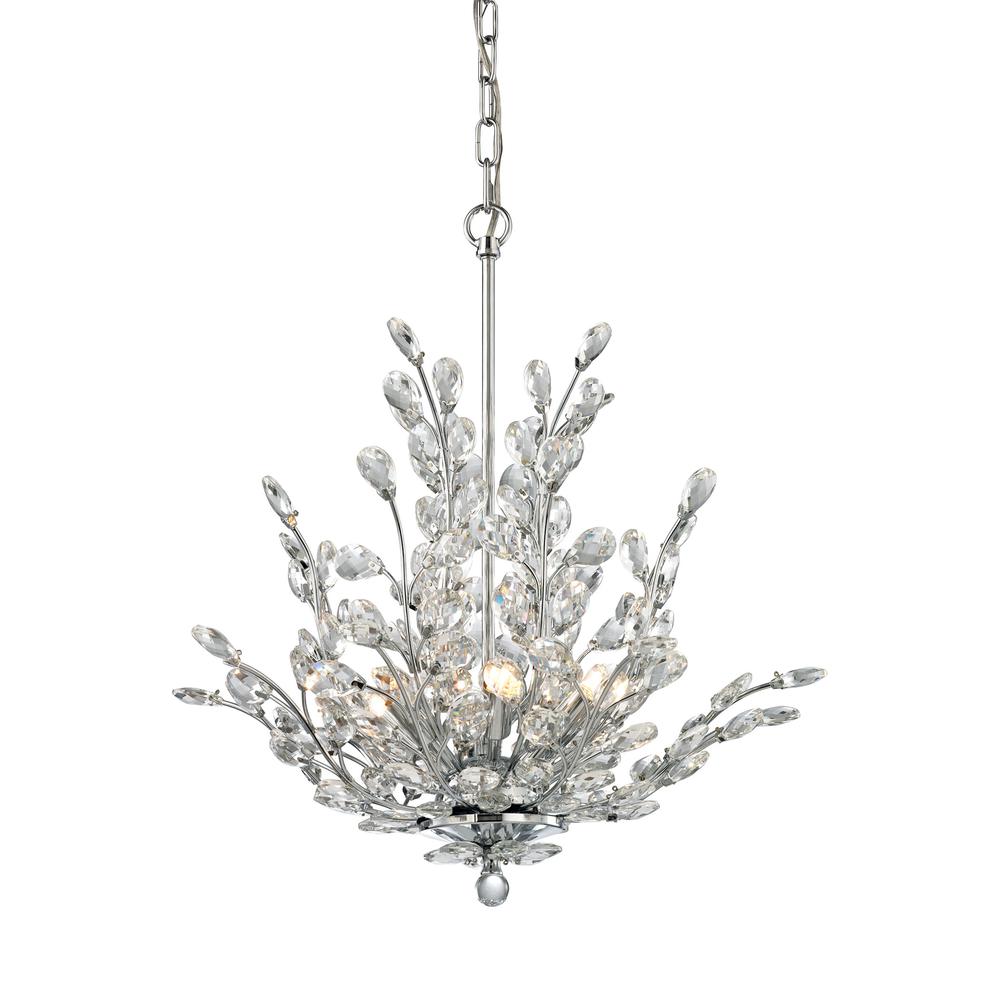 Crystique 6 Light Chandelier In Polished Chrome. The main picture.