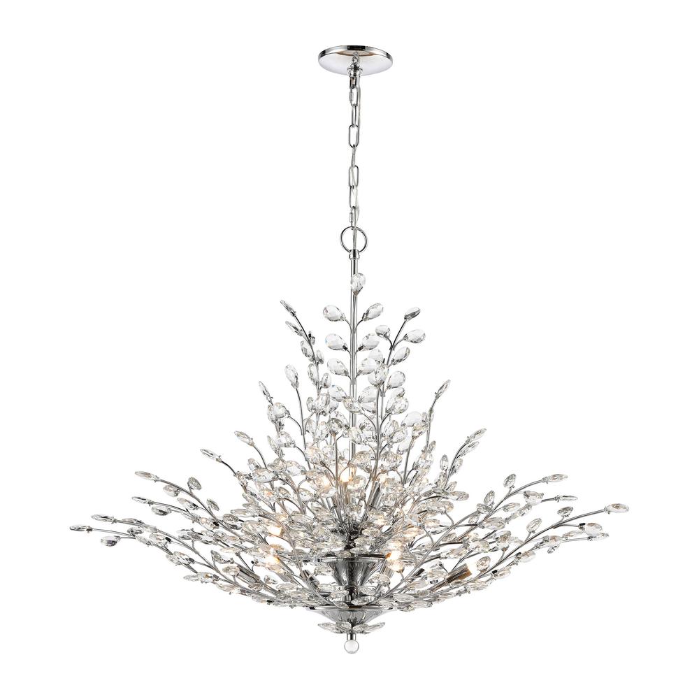 Crystique 38'' Wide 12-Light Chandelier - Polished Chrome. The main picture.