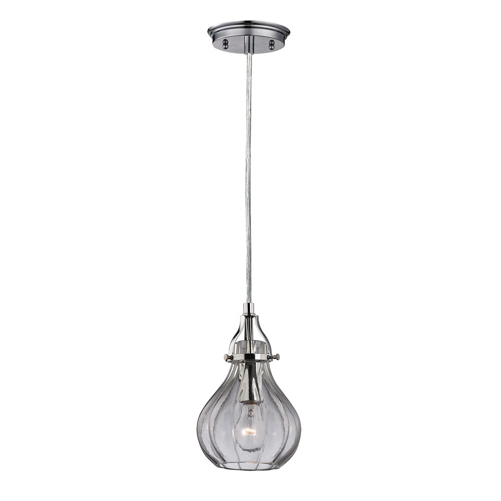 Danica 1 Light Pendant In Polished Chrome And Clear Glass, 46014 1. The main picture.
