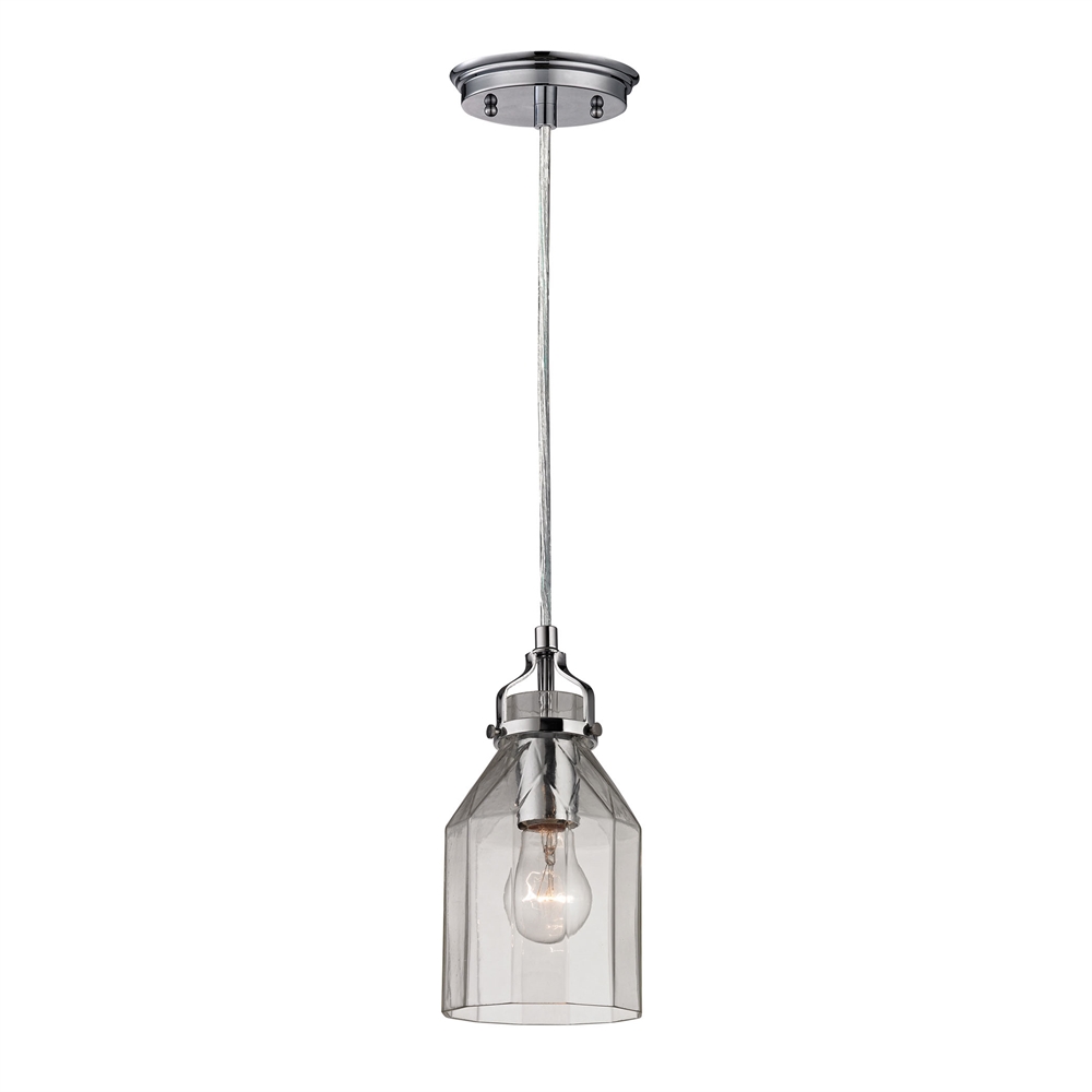 Danica 1 Light Pendant In Polished Chrome And Clear Glass, 46019 1. The main picture.