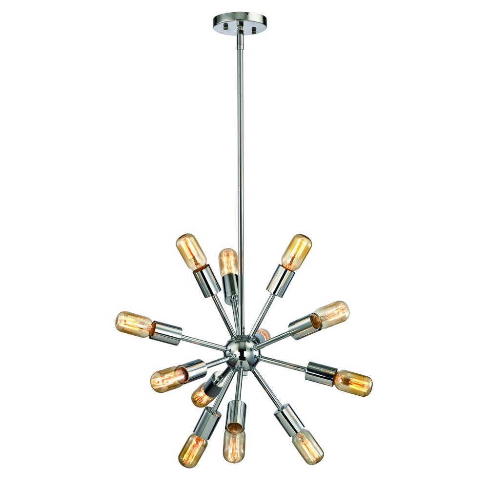 Delphine 12 Light Chandelier In Polished Chrome. Picture 1