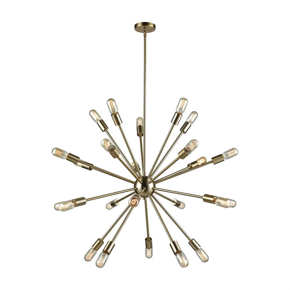 Delphine 24 Light Chandelier In Satin Brass. The main picture.