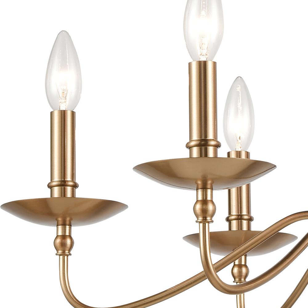 Wellsley 6-Light Chandelier in Burnished Brass. Picture 2
