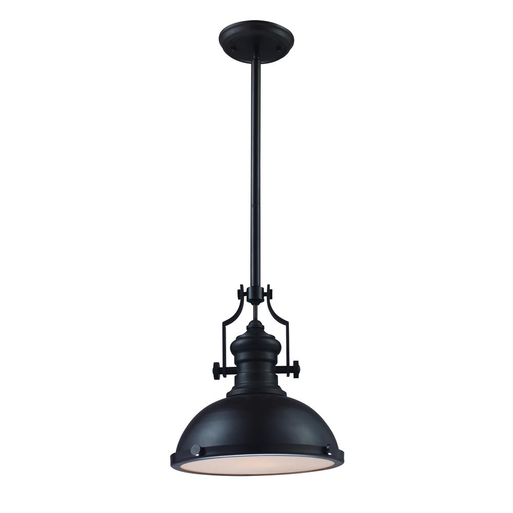 Chadwick 1 Light Pendant In Oiled Bronze, 66134-1. The main picture.