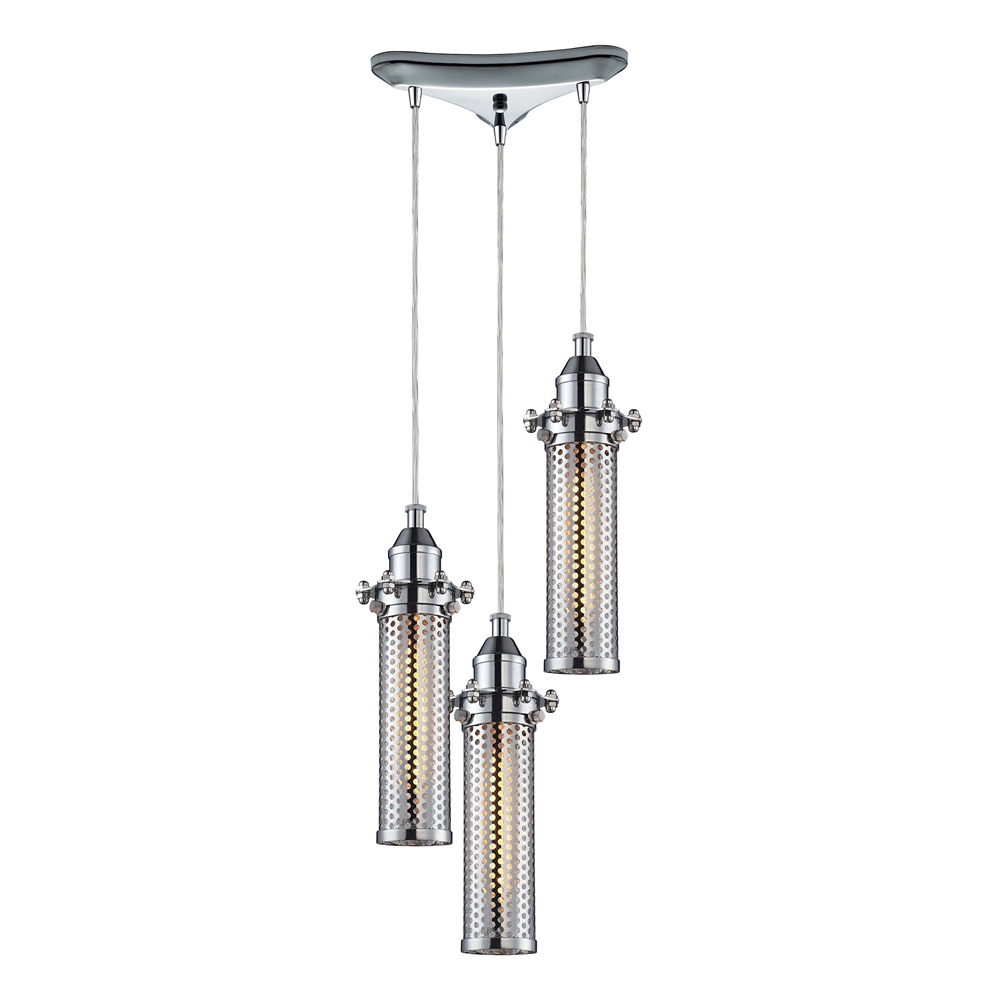 Fulton 3 Light Pendant In Polished Chrome, 66315 3. Picture 1