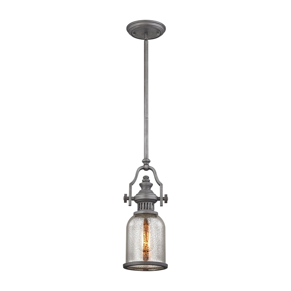 Chadwick 1 Light Pendant In Weathered Zinc, 66534-1. Picture 1