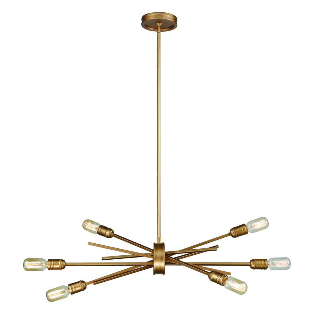 Xenia 6 Light Chandelier In Matte Gold. The main picture.