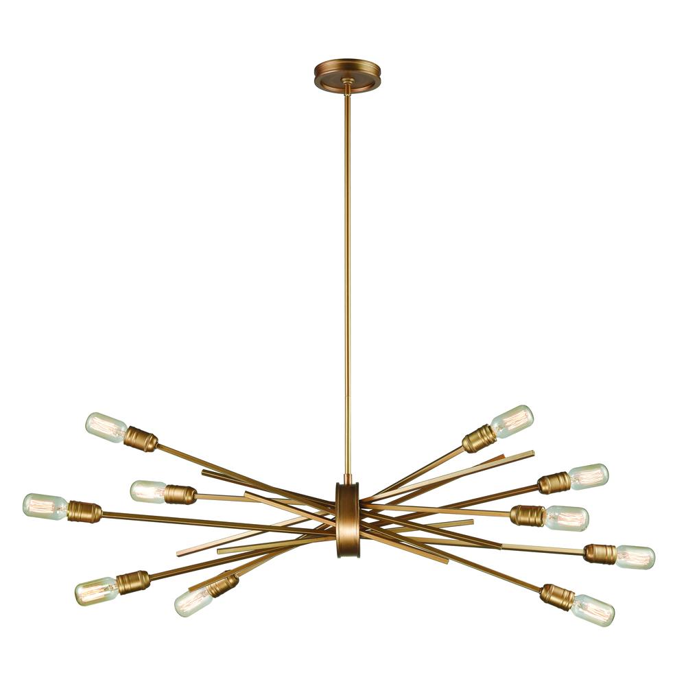 Xenia 10 Light Chandelier In Matte Gold. The main picture.