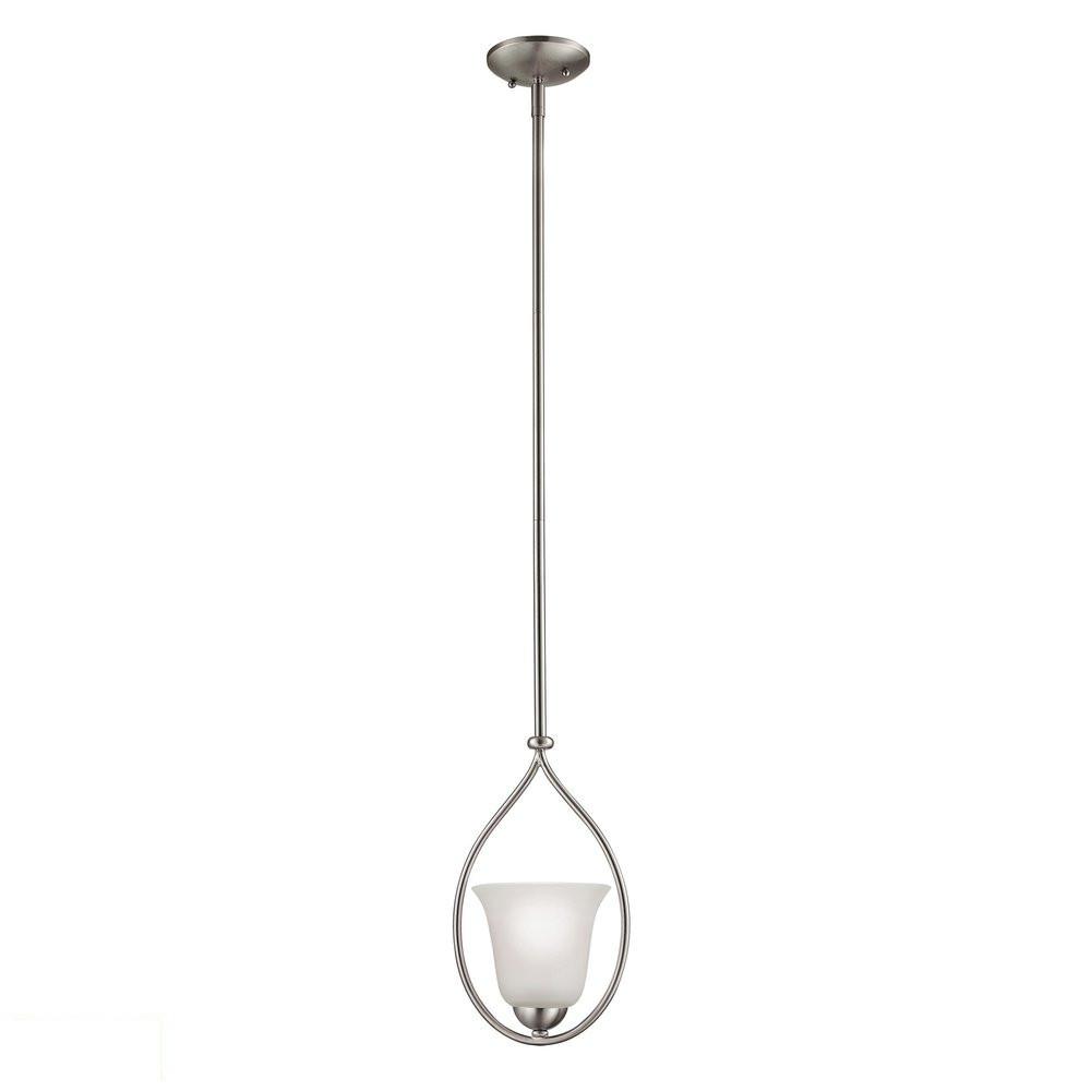 Conway 1 Light LED Pendant In Brushed Nickel. Picture 1