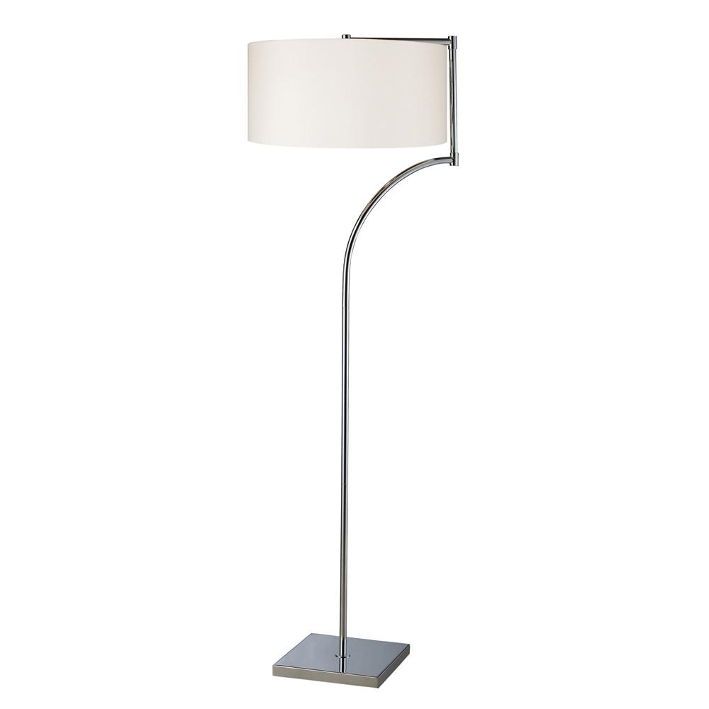 Lancaster LED Floor Lamp In Chrome With Milano Pure White Shade. The main picture.