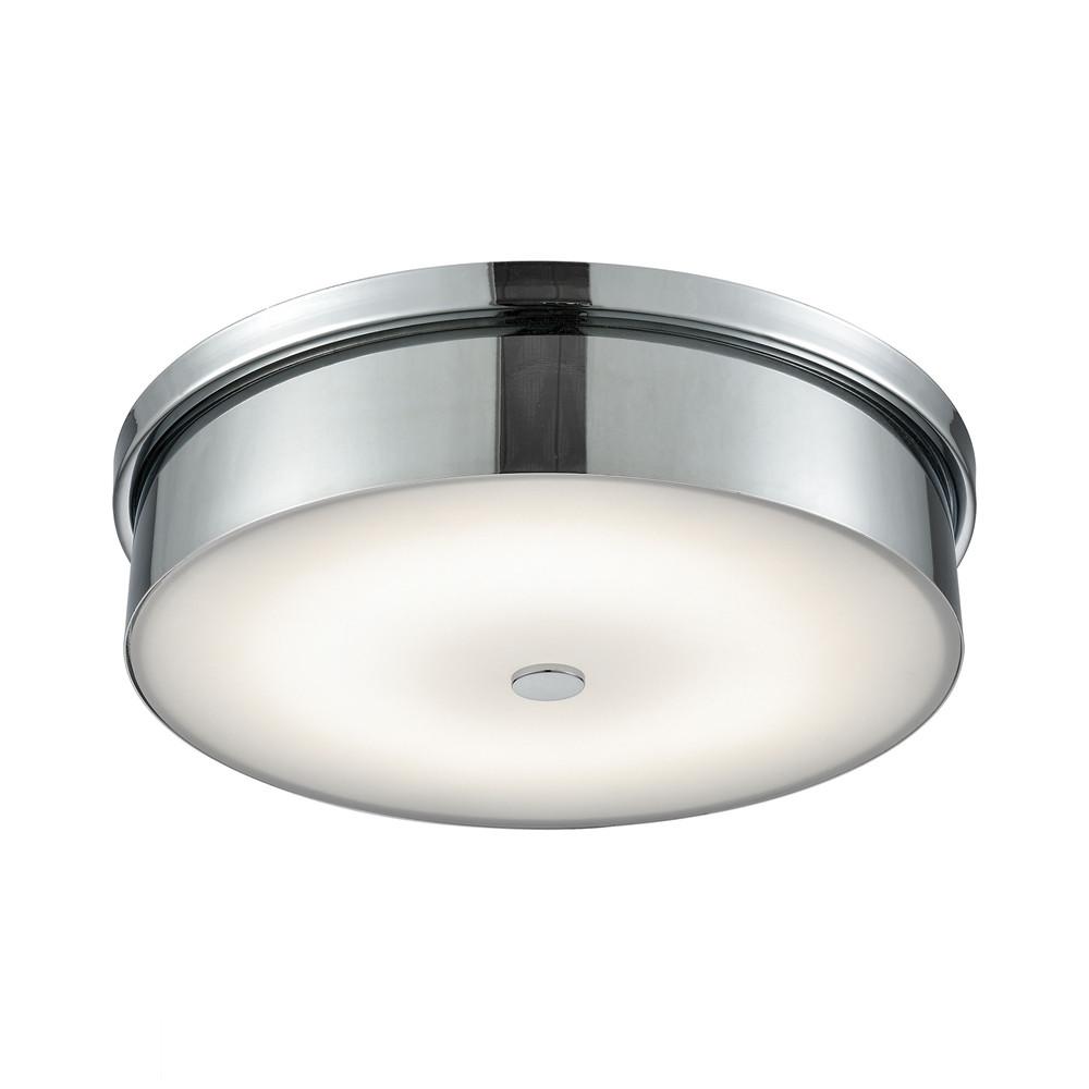 Towne Round LED Flushmount In Chrome And Opal Glass - Large. The main picture.
