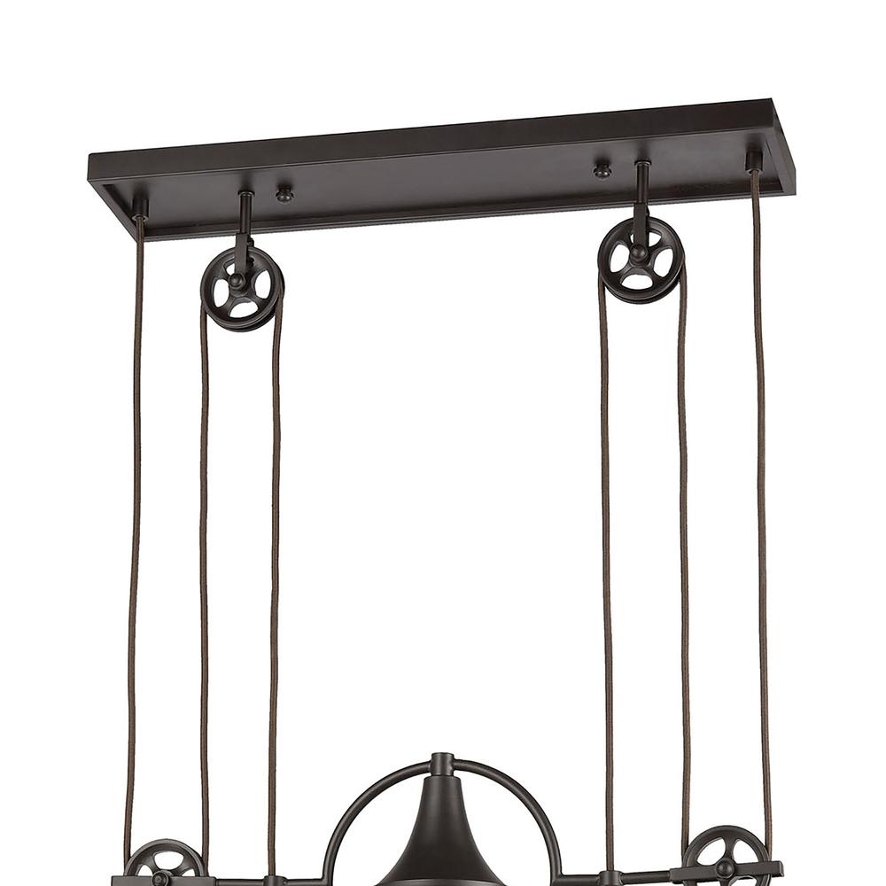 Spindle Wheel 42'' Wide 4-Light Linear Chandelier - Oil Rubbed Bronze. Picture 5